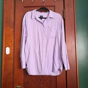 GAP Women's Light Purple Button Down Shirt